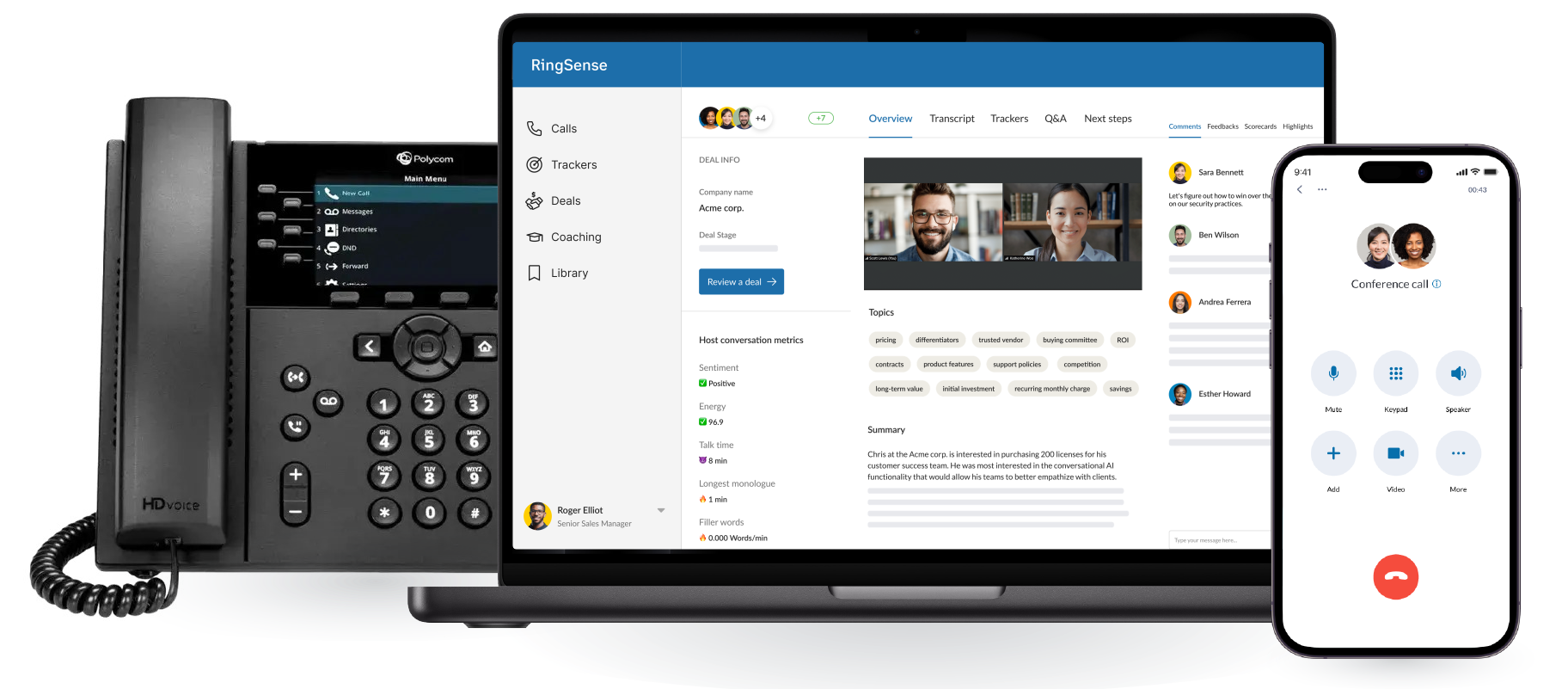 RingCentral on phone, website, and app